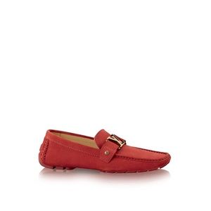 Louis Vuitton Men’s Monte Carlo red suede loafers.
